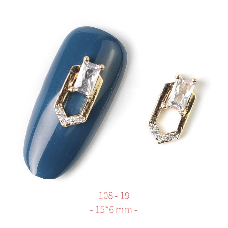Pieces 3D Metal Nail art Jewelry Japanese Nail Decorations Top Quality Crystal Manicure Zircon Diamond Charms Pendants