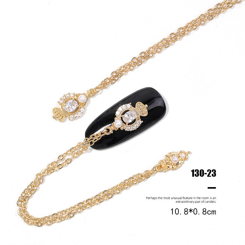 Pieces 3D Metal Nail art Jewelry Japanese Nail Decorations Top Quality Crystal Manicure Zircon Diamond Charms Pendants