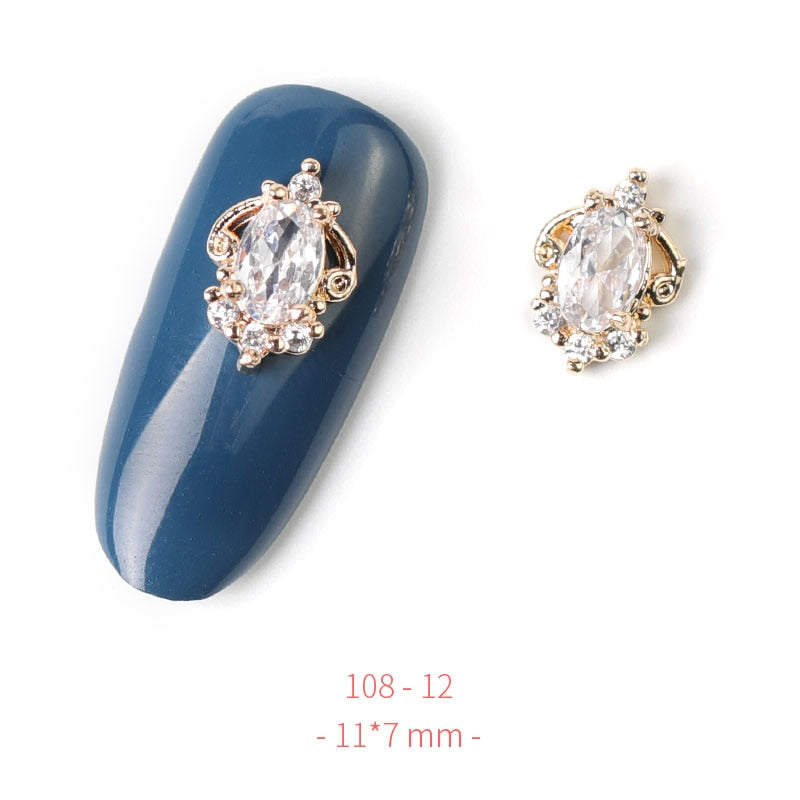 Pieces 3D Metal Nail art Jewelry Japanese Nail Decorations Top Quality Crystal Manicure Zircon Diamond Charms Pendants