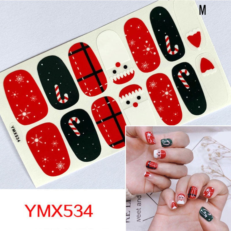 Four Sorts of Nail Stickers Fashion Nail Wraps Self Adhesive Manicure Decoracion Nail Strips Nail Sticker Set Nail Art