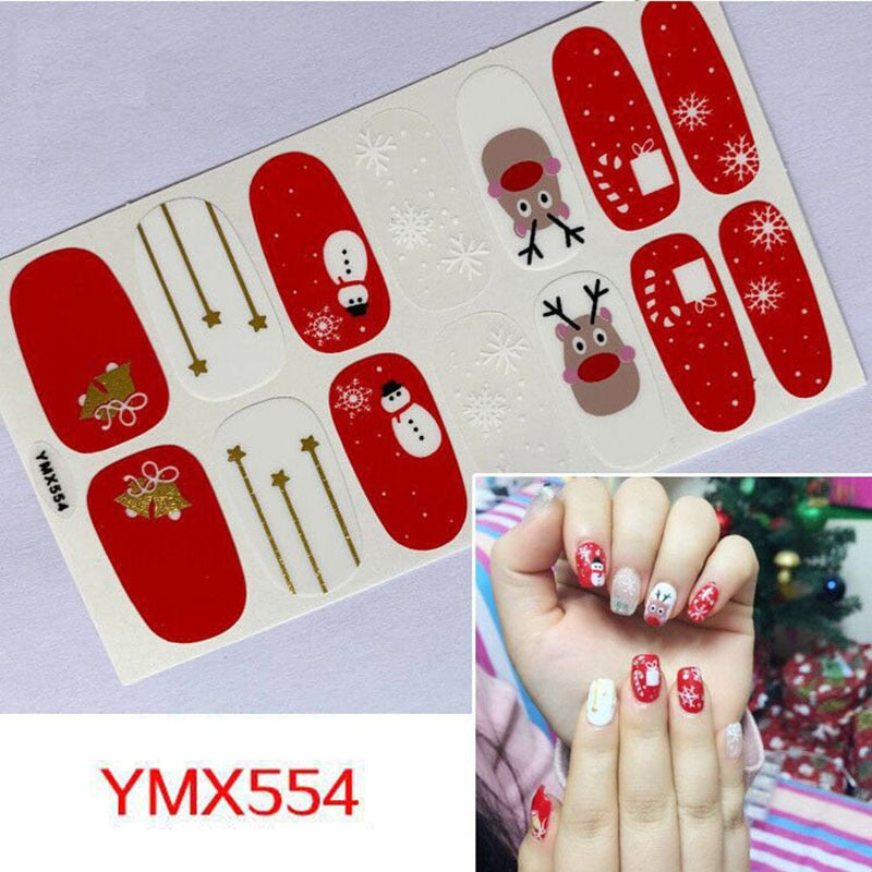 Four Sorts of Nail Stickers Fashion Nail Wraps Self Adhesive Manicure Decoracion Nail Strips Nail Sticker Set Nail Art