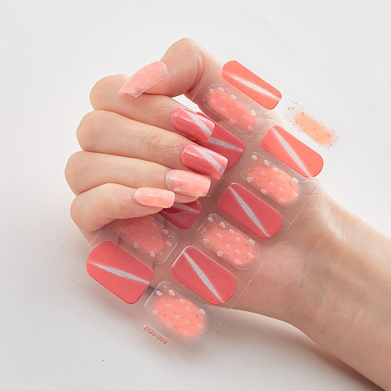 Four Sorts of Nail Stickers Fashion Nail Wraps Self Adhesive Manicure Decoracion Nail Strips Nail Sticker Set Nail Art