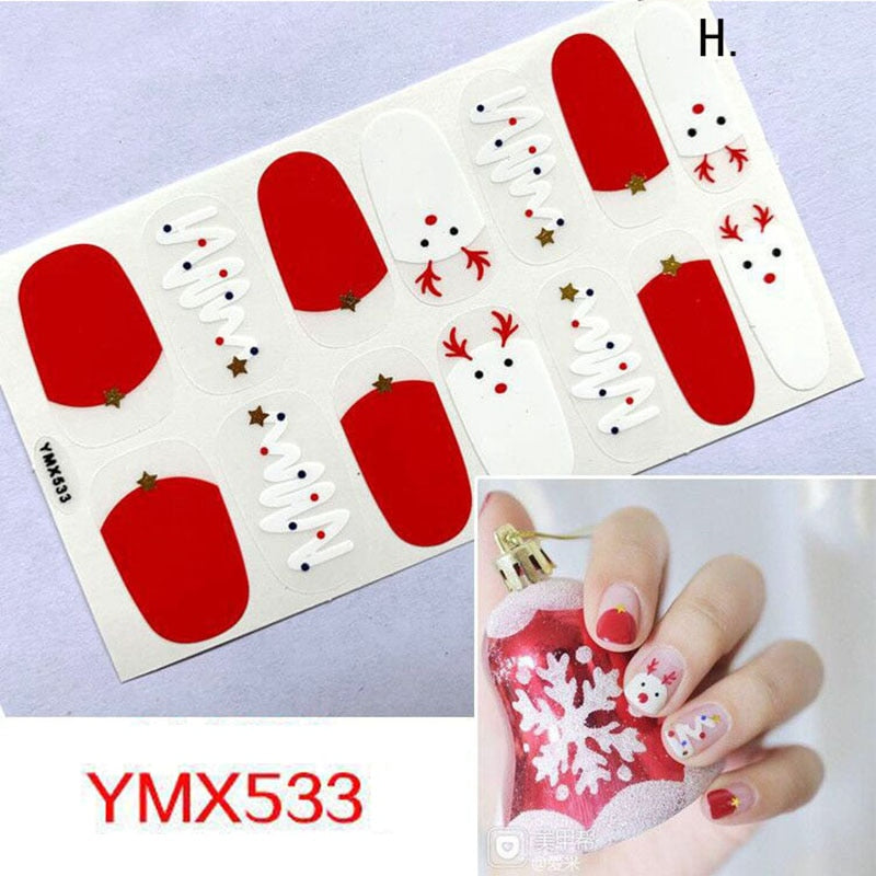 Four Sorts of Nail Stickers Fashion Nail Wraps Self Adhesive Manicure Decoracion Nail Strips Nail Sticker Set Nail Art