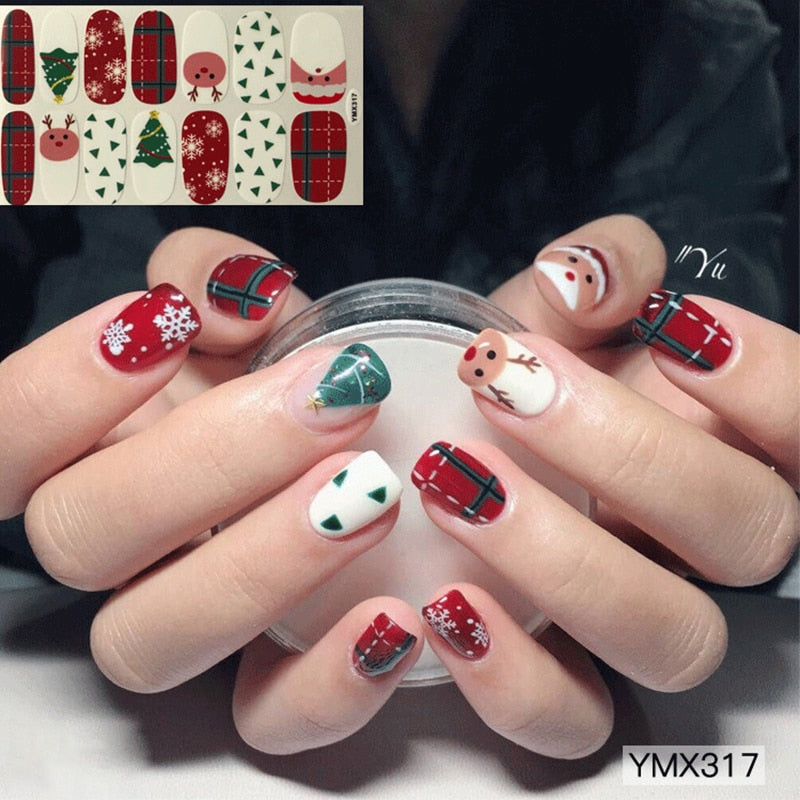 Four Sorts of Nail Stickers Fashion Nail Wraps Self Adhesive Manicure Decoracion Nail Strips Nail Sticker Set Nail Art