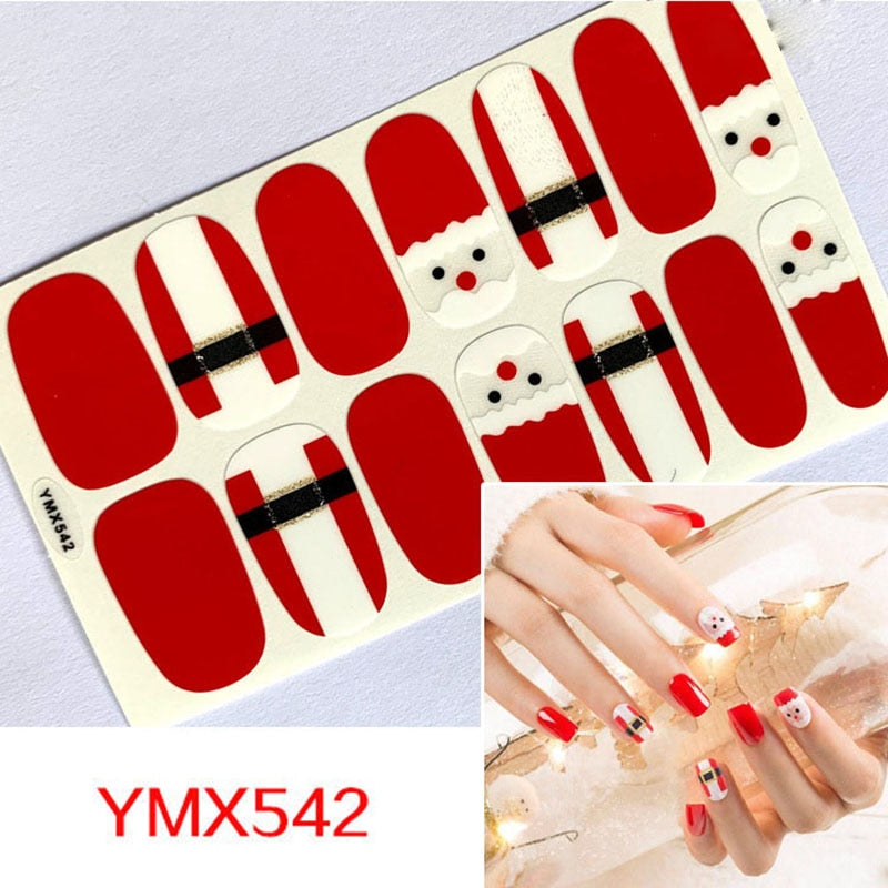 Four Sorts of Nail Stickers Fashion Nail Wraps Self Adhesive Manicure Decoracion Nail Strips Nail Sticker Set Nail Art