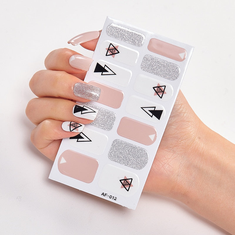 Four Sorts of Nail Stickers Fashion Nail Wraps Self Adhesive Manicure Decoracion Nail Strips Nail Sticker Set Nail Art