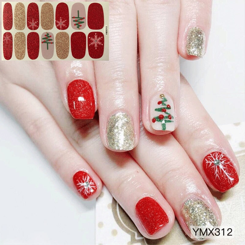 Four Sorts of Nail Stickers Fashion Nail Wraps Self Adhesive Manicure Decoracion Nail Strips Nail Sticker Set Nail Art