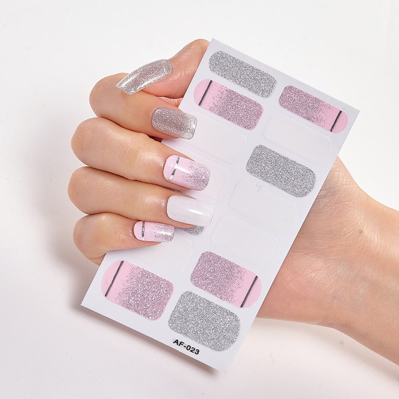 Four Sorts of Nail Stickers Fashion Nail Wraps Self Adhesive Manicure Decoracion Nail Strips Nail Sticker Set Nail Art