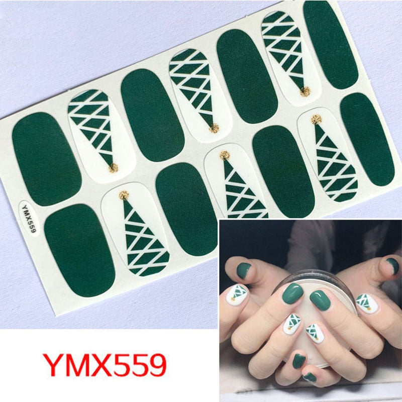 Four Sorts of Nail Stickers Fashion Nail Wraps Self Adhesive Manicure Decoracion Nail Strips Nail Sticker Set Nail Art
