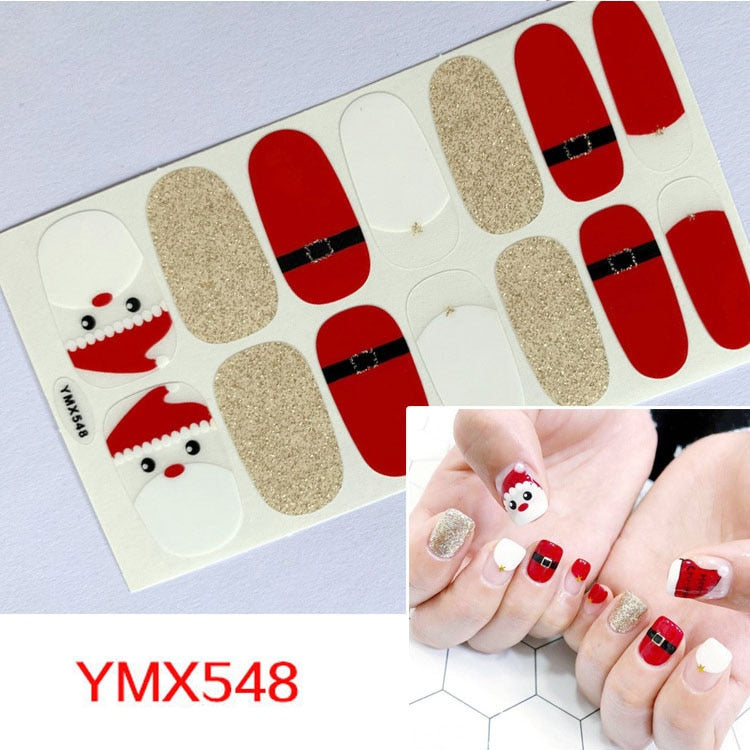 Four Sorts of Nail Stickers Fashion Nail Wraps Self Adhesive Manicure Decoracion Nail Strips Nail Sticker Set Nail Art