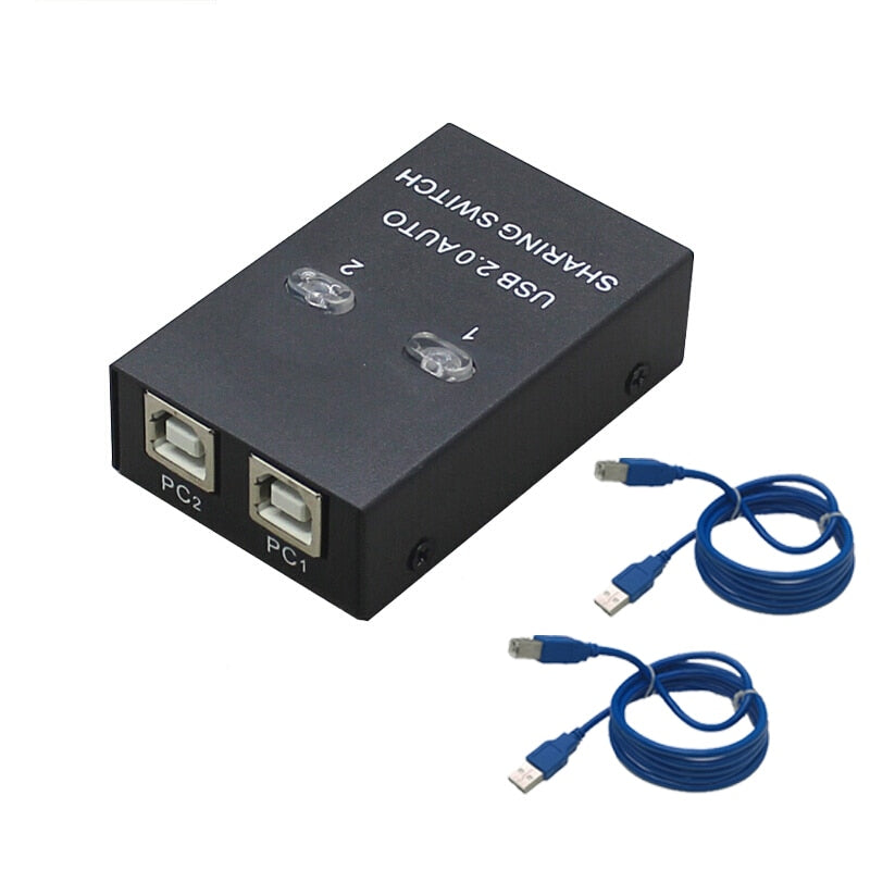 USB Auto Switch 2 Ports usb Converter Splitter for 2 PC Share USB Peripherals Printer Office Home usb2.0 hub
