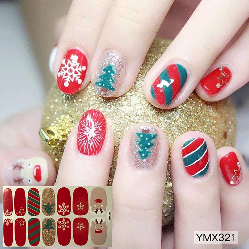 Four Sorts of Nail Stickers Fashion Nail Wraps Self Adhesive Manicure Decoracion Nail Strips Nail Sticker Set Nail Art