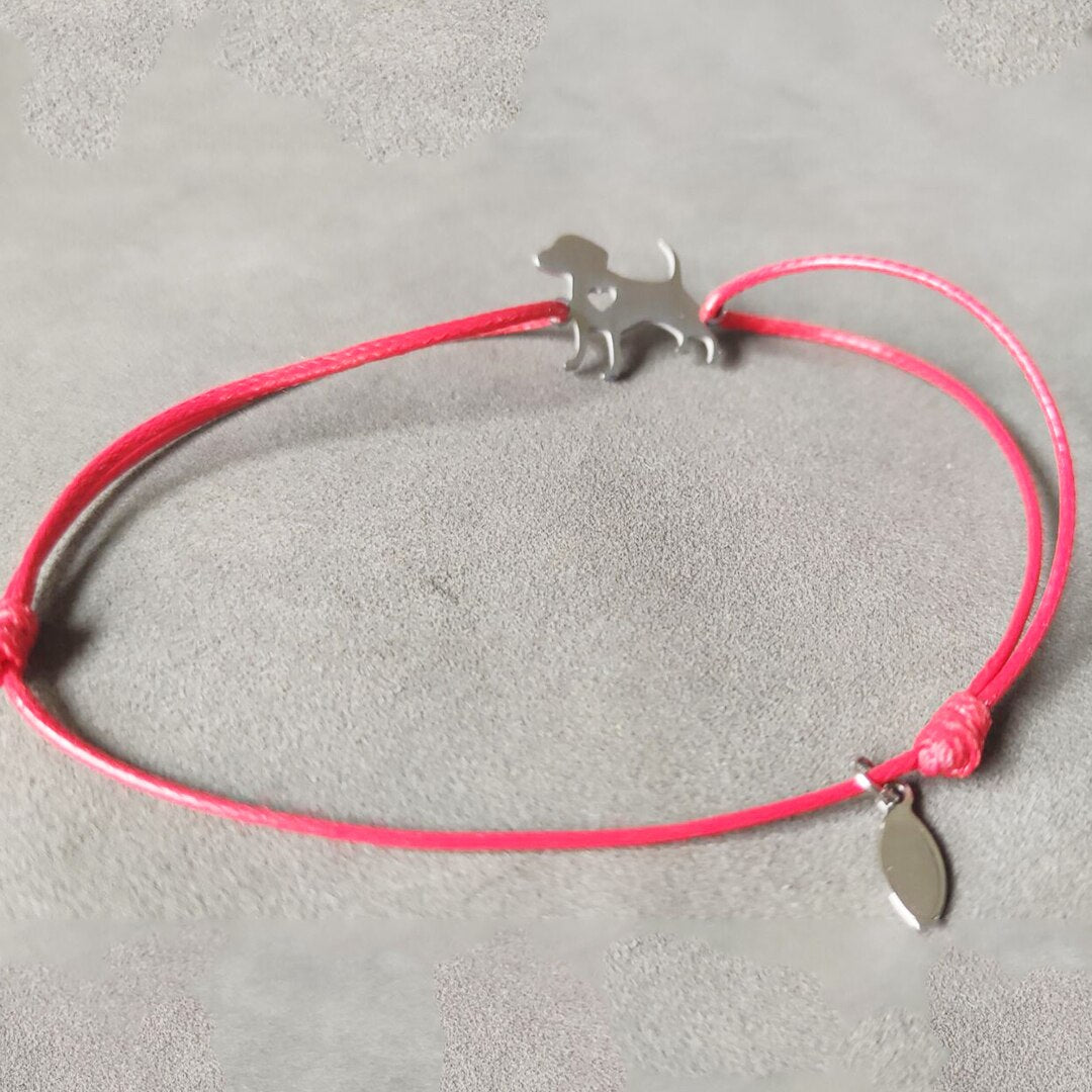 Custome Pet Names Rope Bracelet Tassut Cat Dog Paw Claw Bracelet Lovely Animal Bracelets for Women pulseras