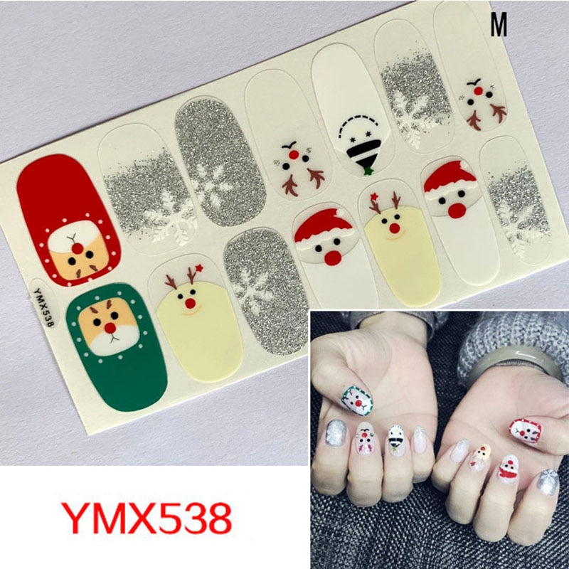 Four Sorts of Nail Stickers Fashion Nail Wraps Self Adhesive Manicure Decoracion Nail Strips Nail Sticker Set Nail Art