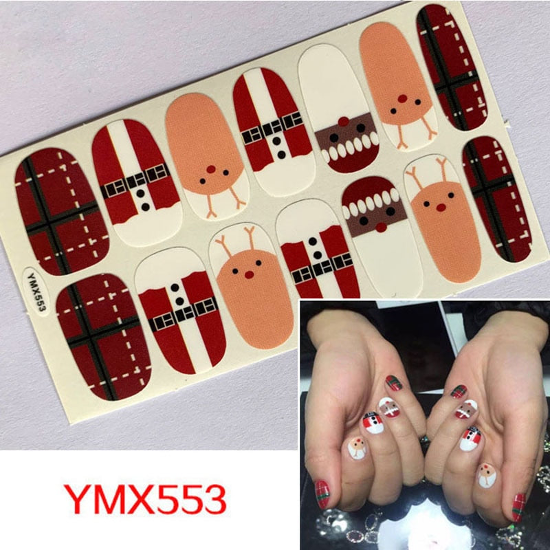 Four Sorts of Nail Stickers Fashion Nail Wraps Self Adhesive Manicure Decoracion Nail Strips Nail Sticker Set Nail Art