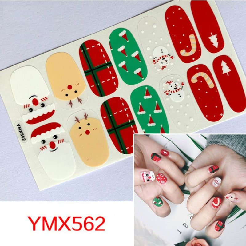 Four Sorts of Nail Stickers Fashion Nail Wraps Self Adhesive Manicure Decoracion Nail Strips Nail Sticker Set Nail Art