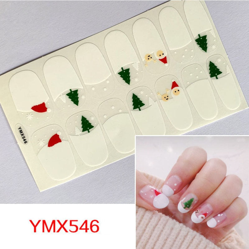 Four Sorts of Nail Stickers Fashion Nail Wraps Self Adhesive Manicure Decoracion Nail Strips Nail Sticker Set Nail Art