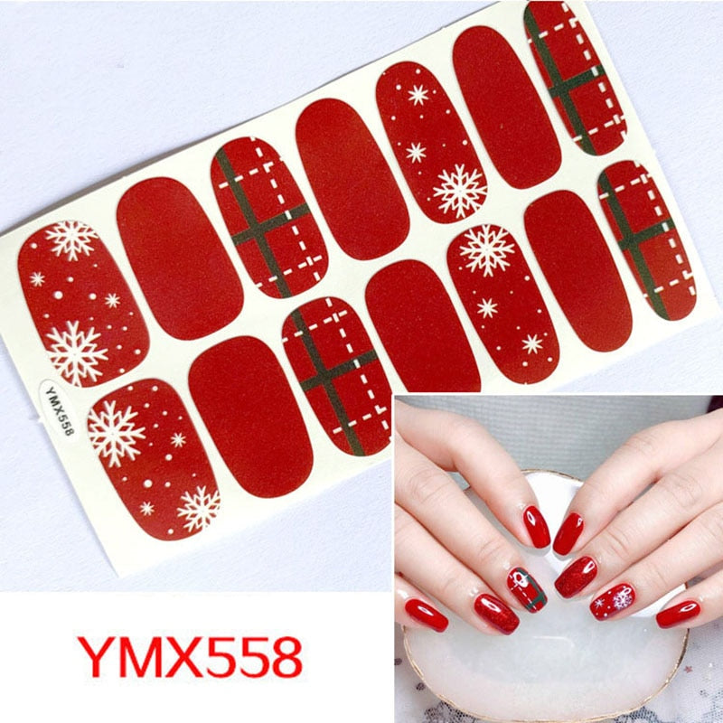 Four Sorts of Nail Stickers Fashion Nail Wraps Self Adhesive Manicure Decoracion Nail Strips Nail Sticker Set Nail Art