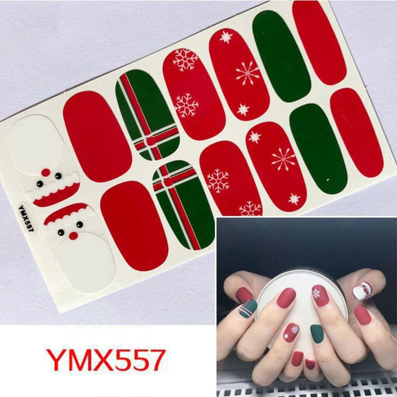 Four Sorts of Nail Stickers Fashion Nail Wraps Self Adhesive Manicure Decoracion Nail Strips Nail Sticker Set Nail Art