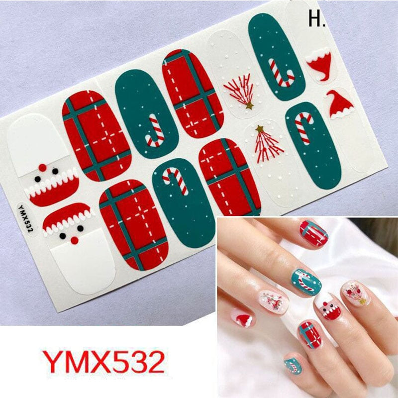 Four Sorts of Nail Stickers Fashion Nail Wraps Self Adhesive Manicure Decoracion Nail Strips Nail Sticker Set Nail Art