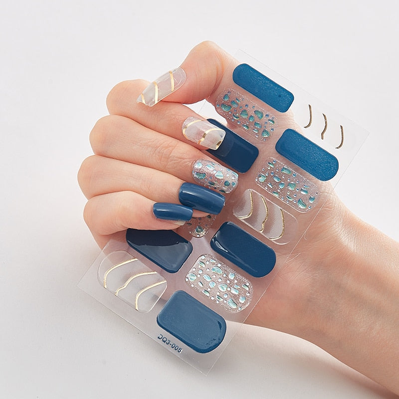 Four Sorts of Nail Stickers Fashion Nail Wraps Self Adhesive Manicure Decoracion Nail Strips Nail Sticker Set Nail Art