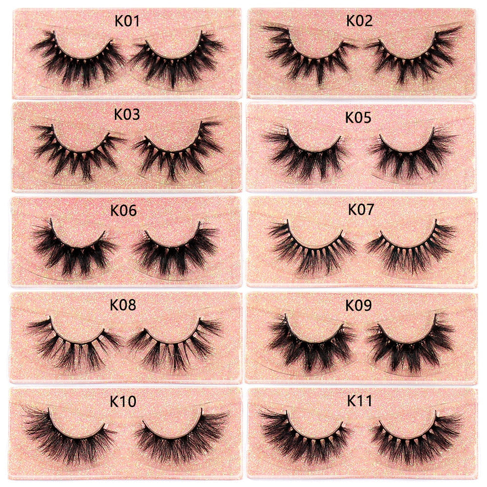 Makeup Eyelashes 3D Mink Lashes Fluffy Soft Wispy Natural Cross Lash Extension Reusable Fake Lashes Mink False Eyelashes