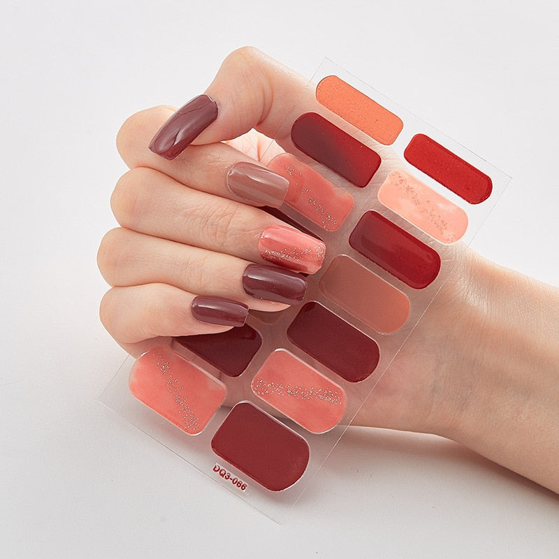 Four Sorts of Nail Stickers Fashion Nail Wraps Self Adhesive Manicure Decoracion Nail Strips Nail Sticker Set Nail Art